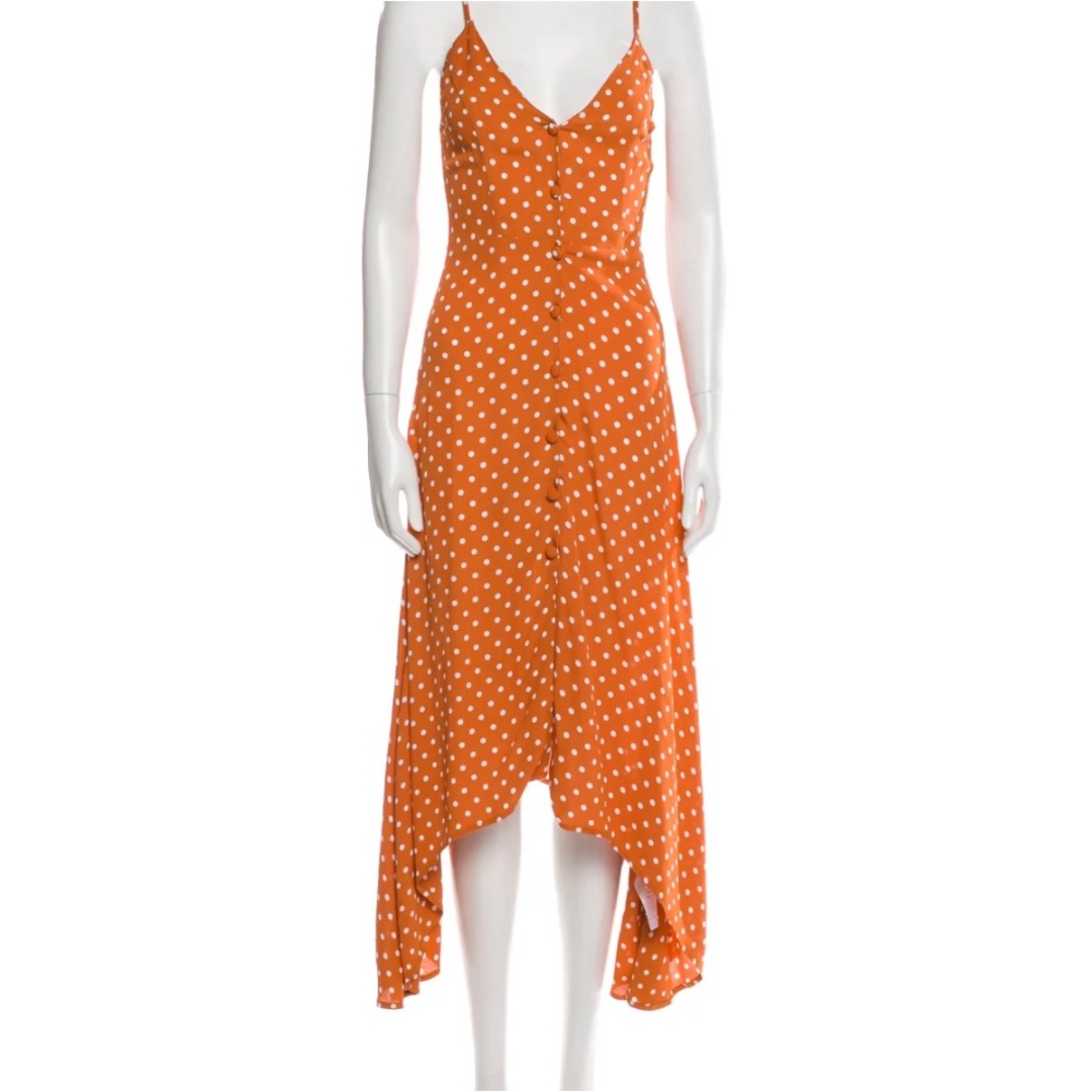 REFORMATION Polka Dot Orange midi Dress